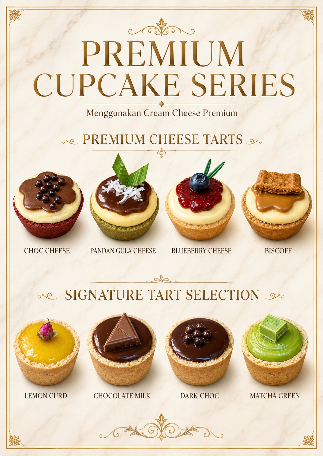 Premium Cupcake Series dan tart selection