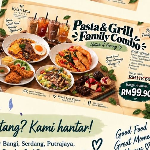 Poster Pasta dan Grill Family Combo