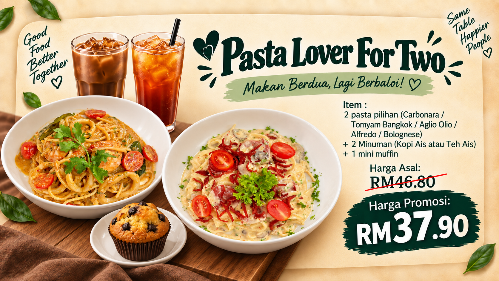 Poster Pasta Lover For Two